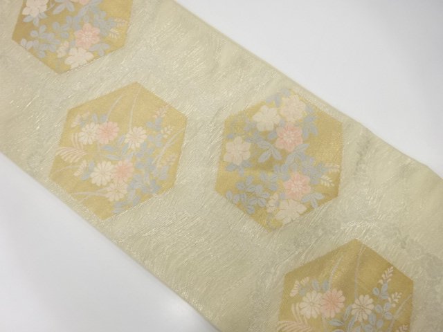JAPANESE KIMONO / KIMONO FOR SUMMER: FLOWER PATTERN WOVEN TORTOISE SHE